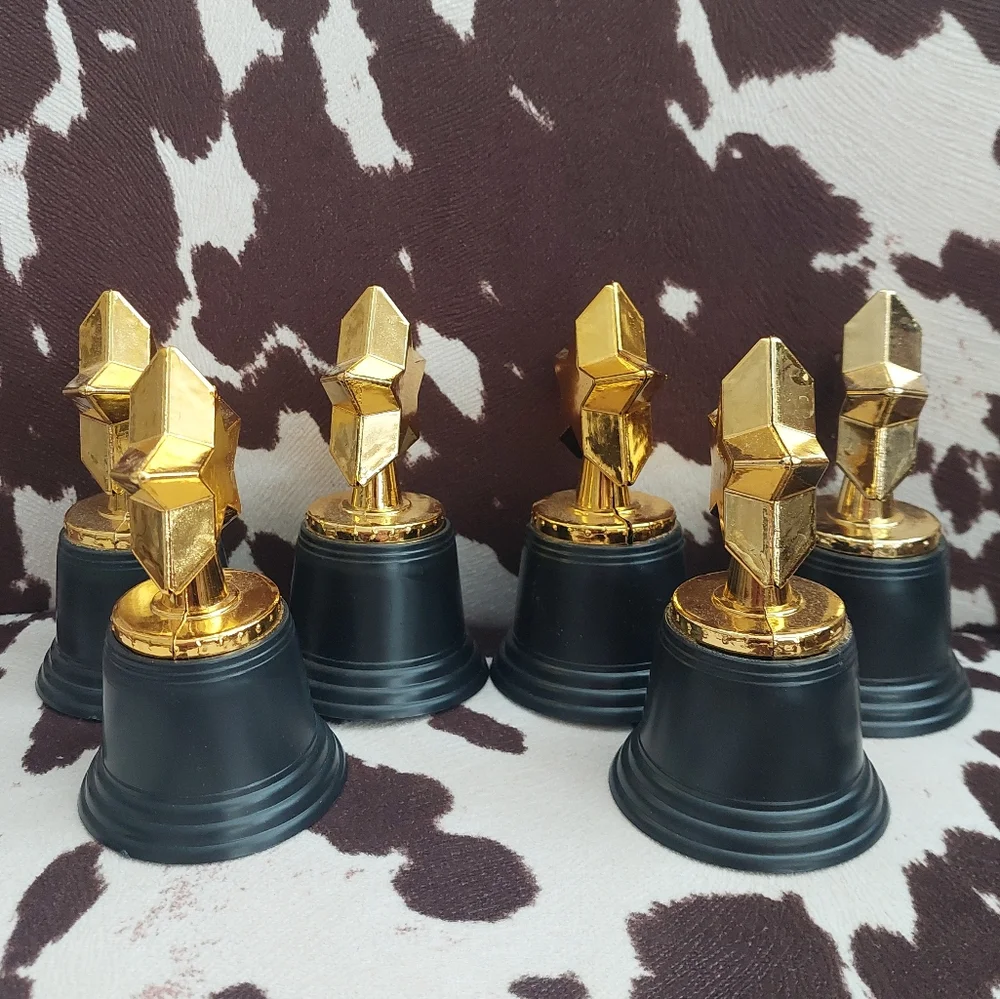 7 Pack Mini Star Trophy Awards Bulk (4.5 Inch) Party Favor/Cake Topper